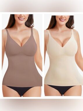 XL/NWT Compression Tank Top Tummy Control Shapewear Seamless V-Neck Camisole Top